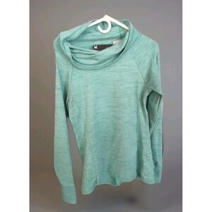 Spyder Womens Long-Sleeve Cowl-Neck Compression Shirt, Green, Size‎ S, EUC